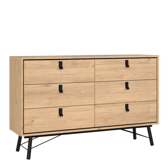 Ry Wide Double Chest of Drawers in Hickory Oak - Pure Luxe Living 