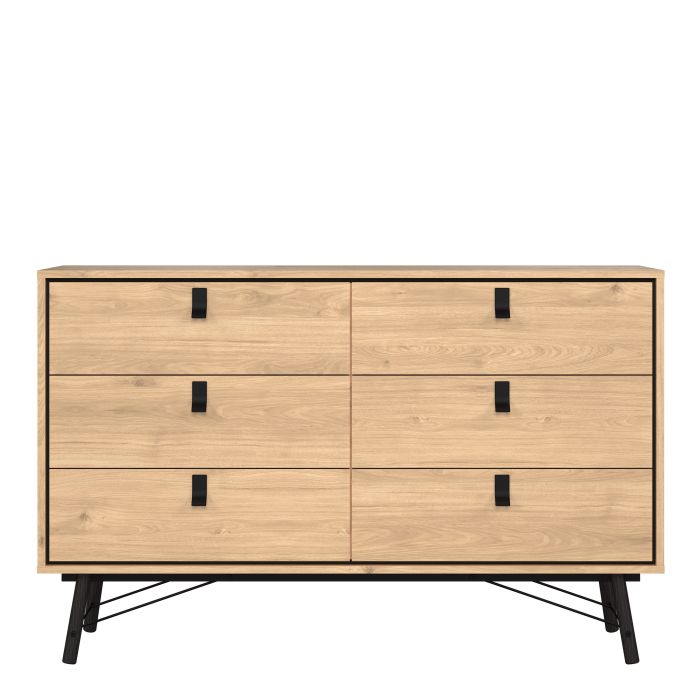 Ry Wide Double Chest of Drawers in Hickory Oak - Pure Luxe Living 