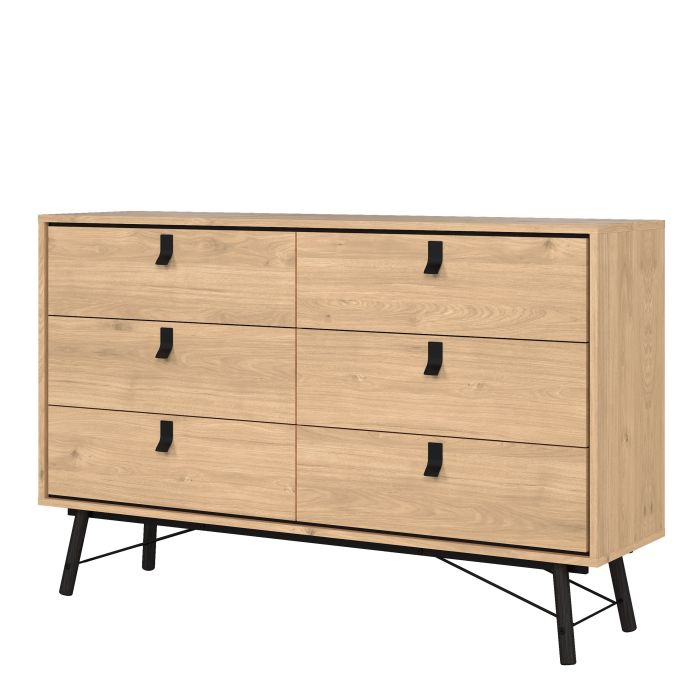 Ry Wide Double Chest of Drawers in Hickory Oak - Pure Luxe Living 