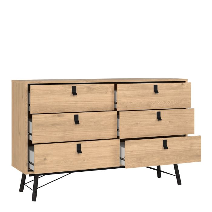 Ry Wide Double Chest of Drawers in Hickory Oak - Pure Luxe Living 