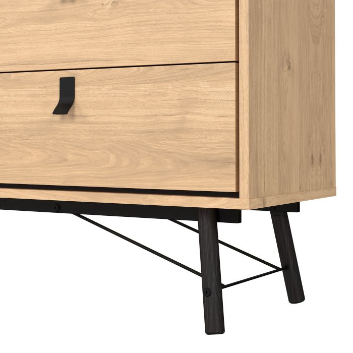 Ry Wide Double Chest of Drawers in Hickory Oak - Pure Luxe Living 