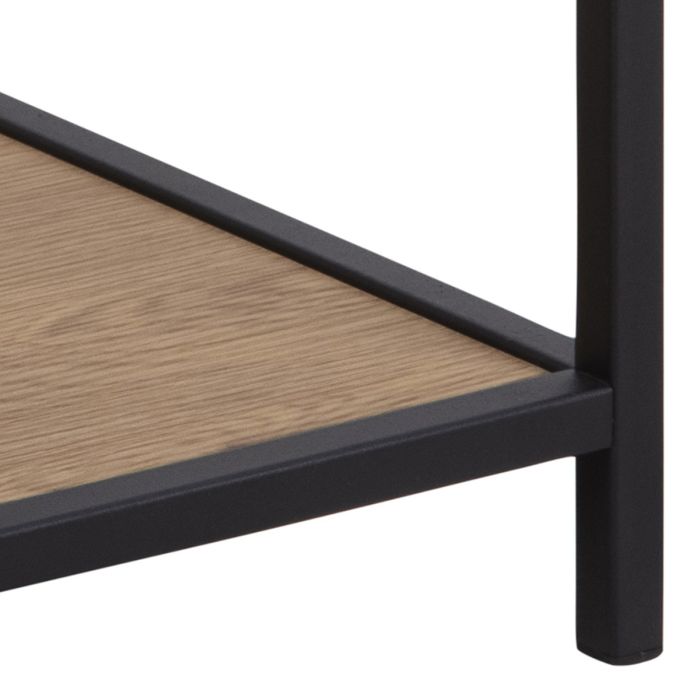 Seaford Bedside Table with One Drawer in Black & Oak - Pure Luxe Living 