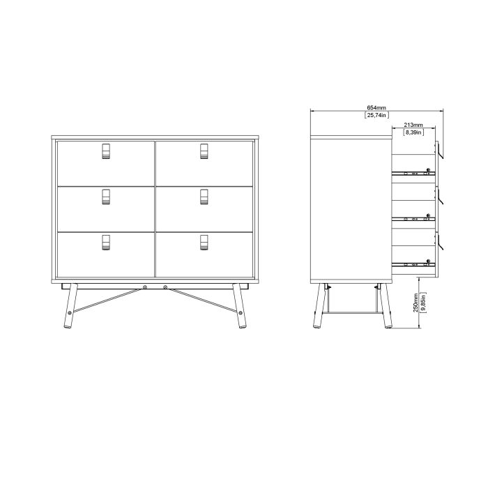 Ry Double Chest of Drawers in Jackson Hickory Oak - Pure Luxe Living 