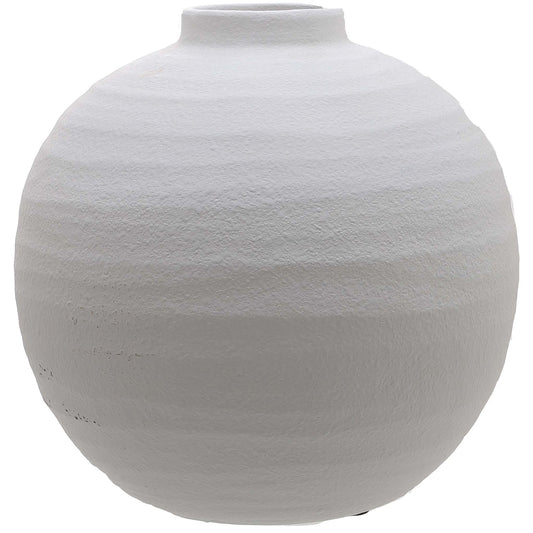 Tiber Matt White Ceramic Vase - Large - Pure Luxe Living 