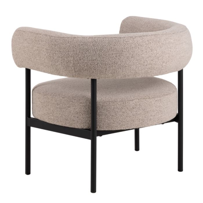 Willow Lounge Chair in Beige  Bouclè Fabric with Black Legs - Pure Luxe Living 